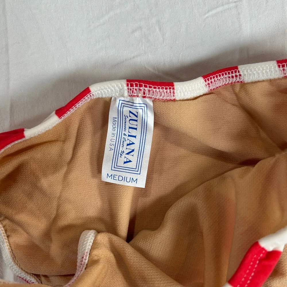 Zuliana Y2K American Flag Bikini Set Stars Stripes‎ Red White Blue Medium NWT